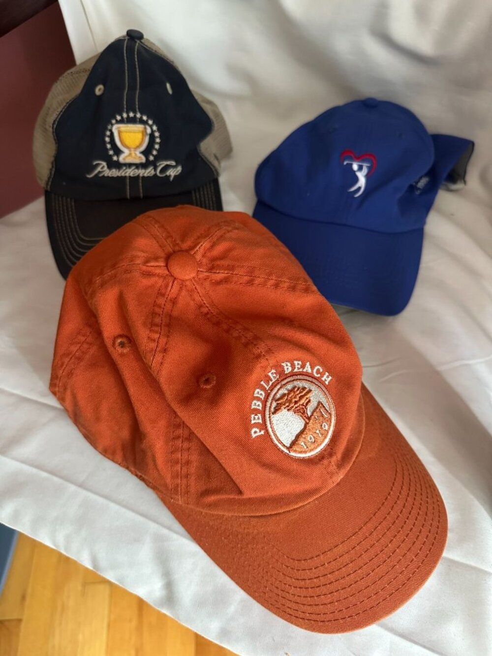 3 golf themed baseball caps American Needle